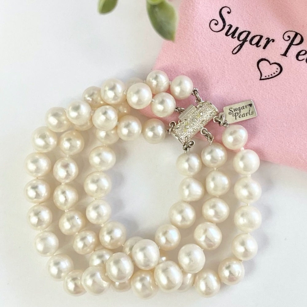 Freshwater Pearl Triple Strand Bracelet